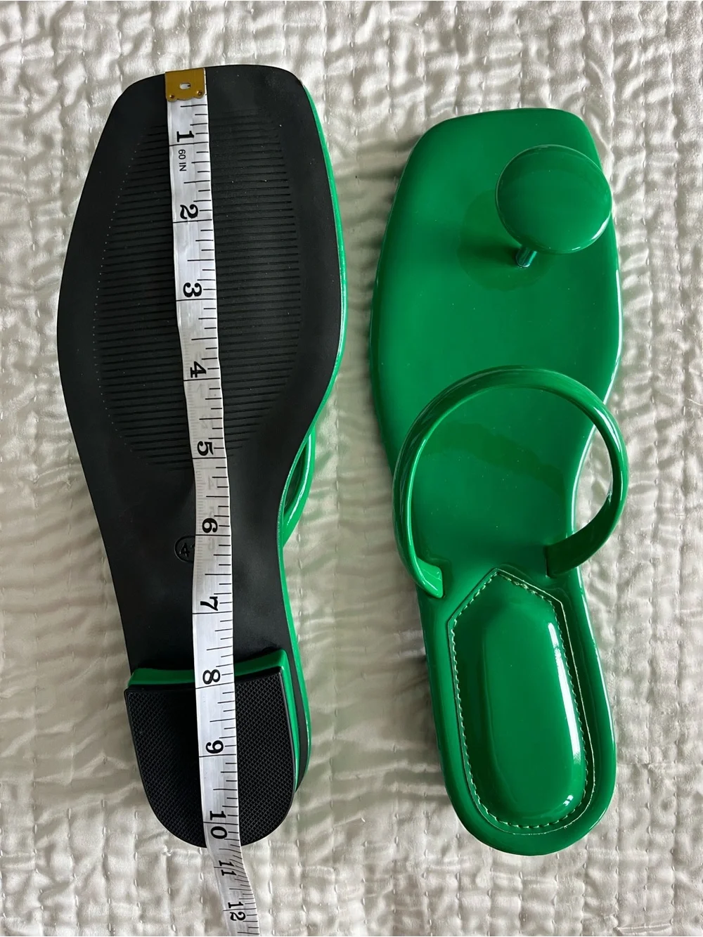 Green Patent sandals